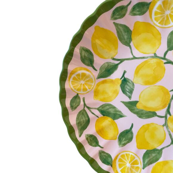 C&C California Macroom Lemon Melamine Salad & Dinner Plate Set of 8 Pink NEW - Picture 10 of 16